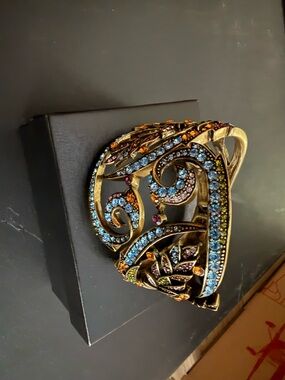 Heidi Daus Multicolor Crystal Scroll Cuff Bracelet